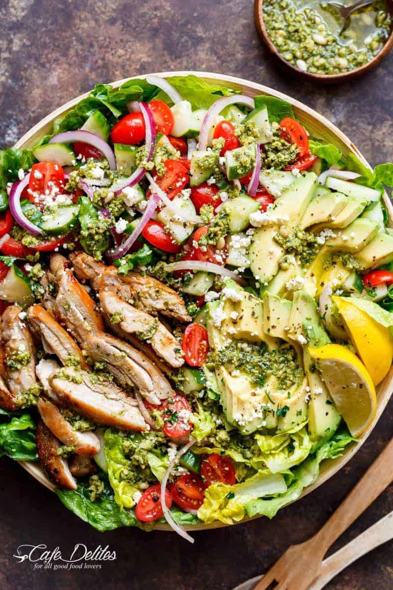 Pesto Grilled Chicken Avocado Salad: Quick 30-Minute Summer Meal